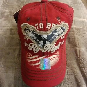 American fly high hat, with hand-sewn eagle